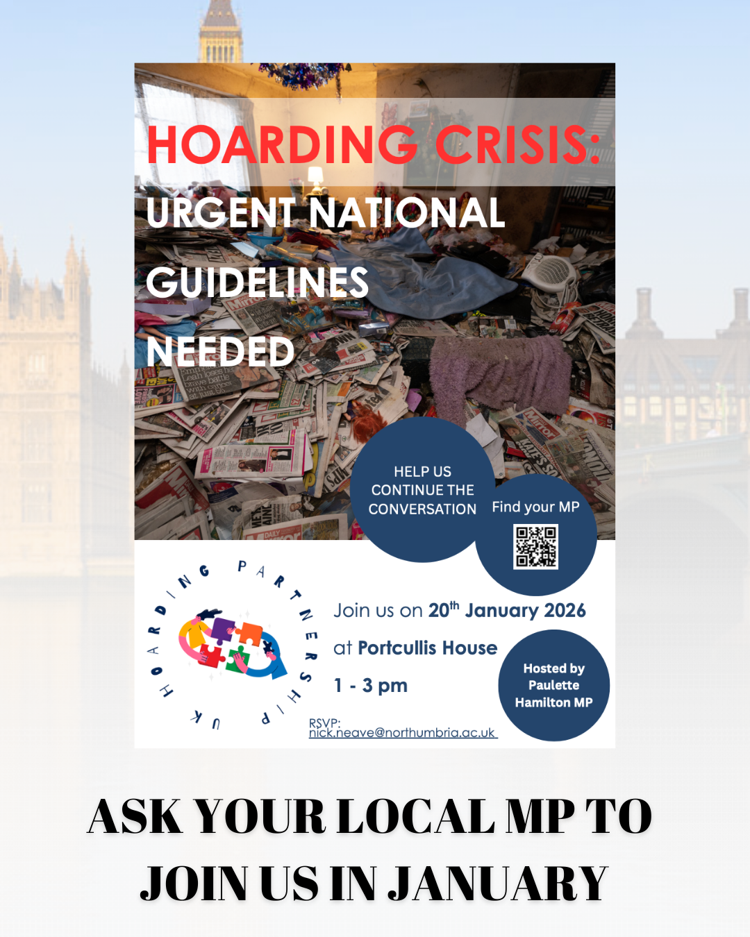 Featured image for “Rally your MP to support Hoarding Support Guidelines”